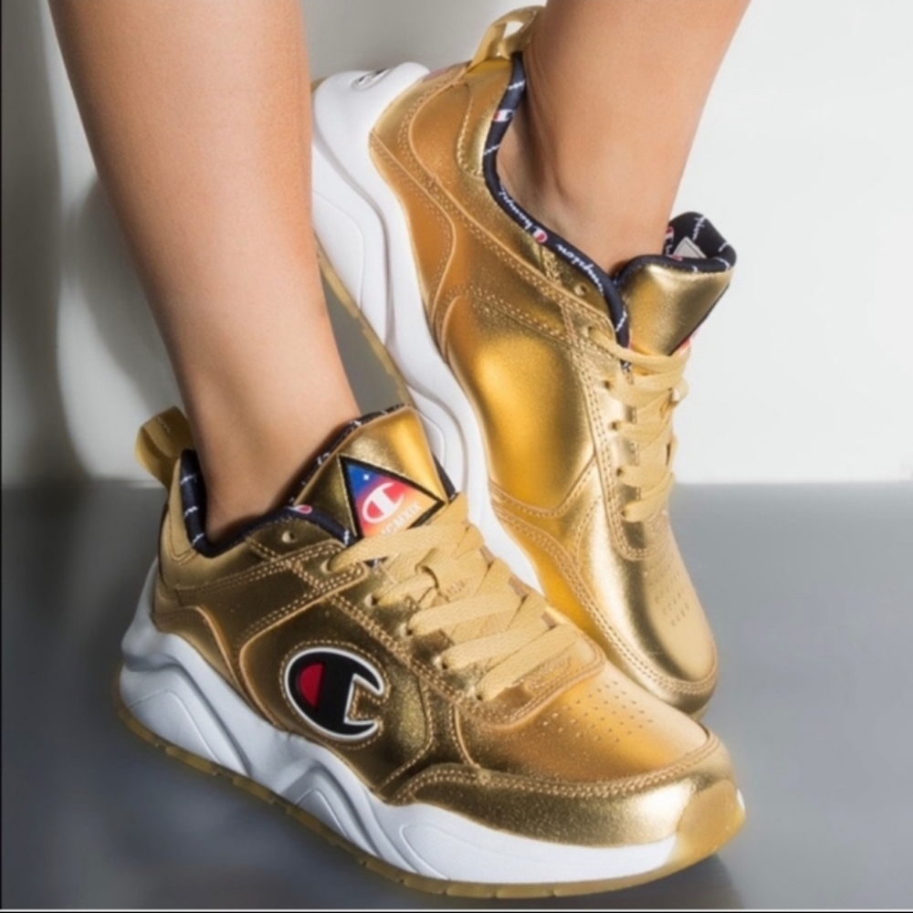 Gold Champion Chunky Sneakers 6.5 - Picture 3 of 8